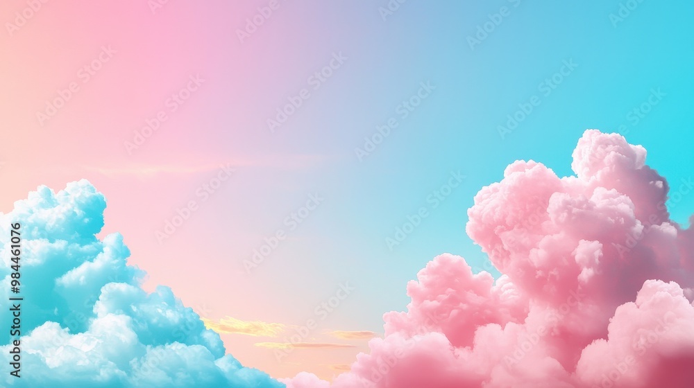 Serene Cloudscape with Pastel Colors at Sunset Serene Cloudscape with Pastel Colors at Sunset