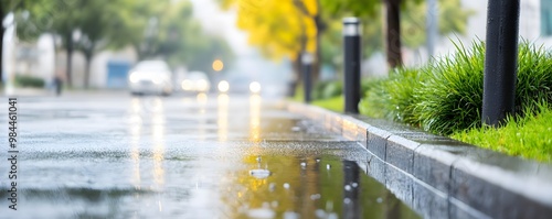 Efficient Stormwater Management - Drainage Inlets Along Urban Streets for Effective Rainwater Diversion and Flood Prevention Solutions
