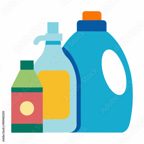 Laundry Detergent and Fabric Softener Vector Illustration | SVG Design | Cricut & Silhouette Cut Files