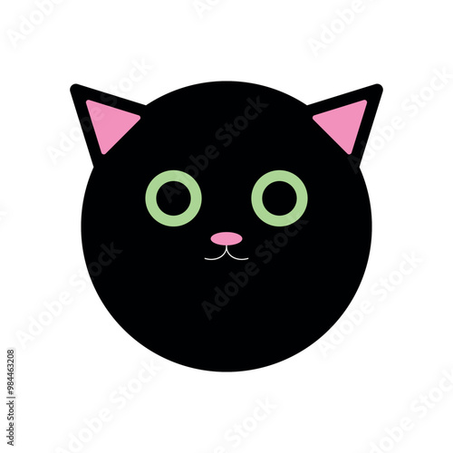 Black Halloween cat, vector design
