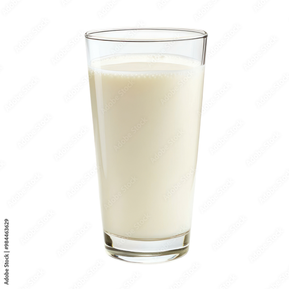 Glass of skim milk with a light and refreshing appearance. isolated on transparency background Glass of skim milk with a light and refreshing appearance. isolated on transparency background