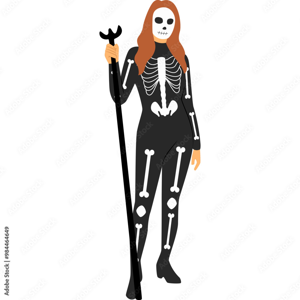 Skeleton Costume For Halloween Vector Illustration Skeleton Costume For Halloween Vector Illustration