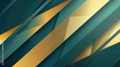 Wallpaper Mural Abstract Geometric Background with Teal and Gold Torontodigital.ca