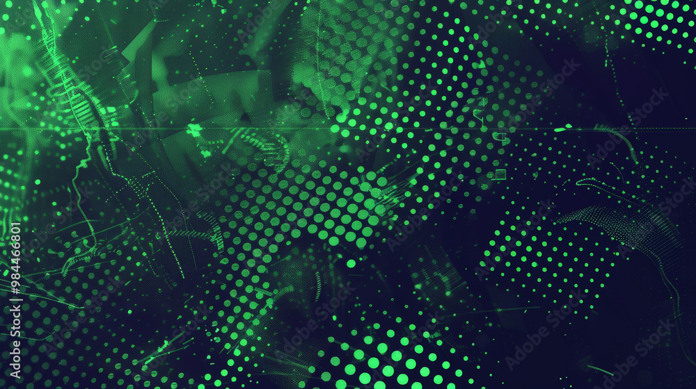 black and green halftone background