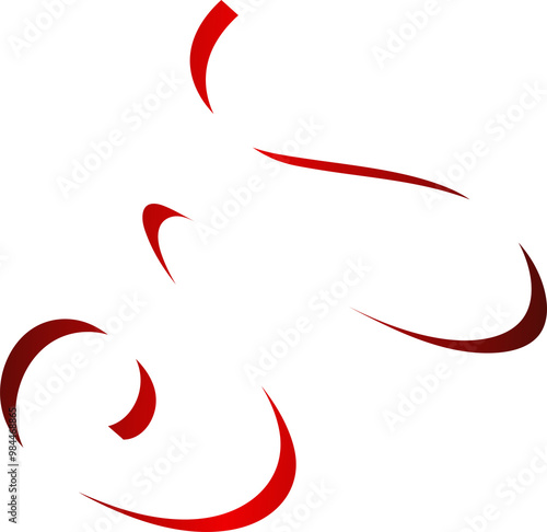 Red ribbon shadow. Decoration for holiday, new year