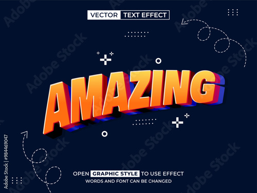 amazing editable text, font effect, 3d text for title