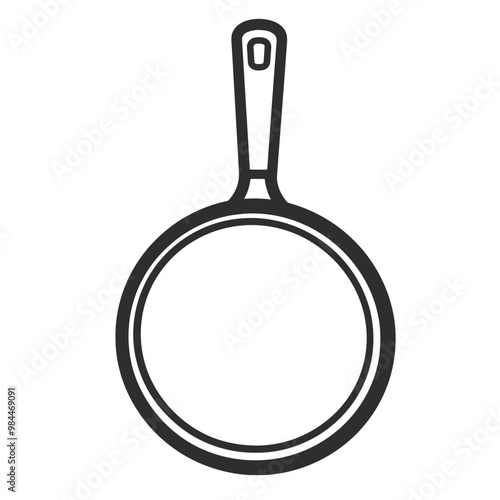 A simple kitchen strainer with a handle, used for draining liquids from food.