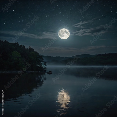 full moon over the sea