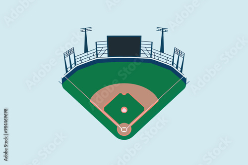Baseball field, sports and leisure concept.