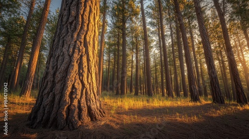 Towering Ponderosa Pines of Black Hills National Forest Captured with Nikon D850: A National Geographic Style Perspective. photo