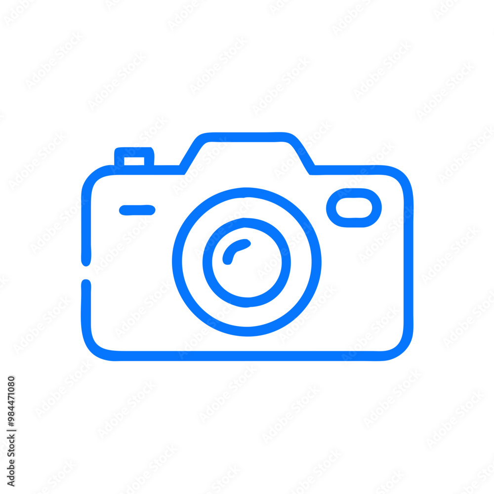 Blue camera icon representing photography Blue camera icon representing photography
