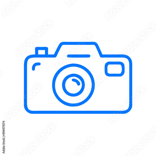 Blue camera icon representing photography