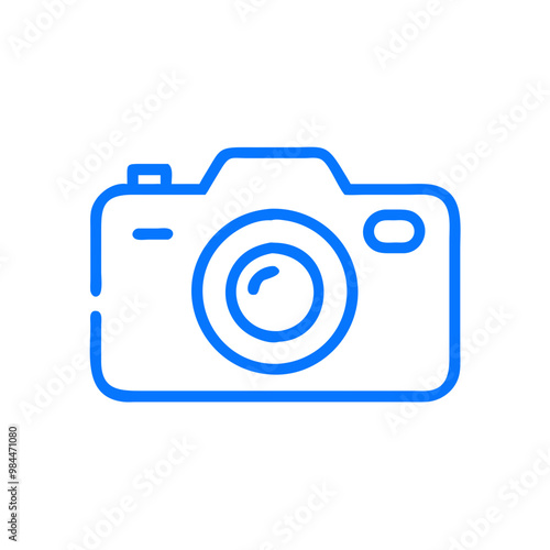 Blue camera icon representing photography