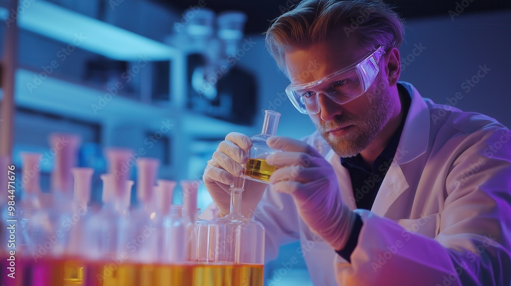 Food Scientist Inspecting Samples in a Modern Production Facility Food Scientist Inspecting Samples in a Modern Production Facility