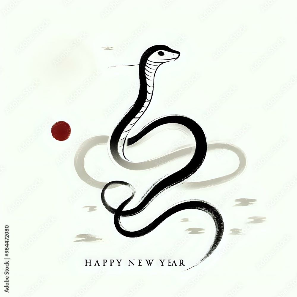 Fototapeta premium Serpentine Elegance: A New Year's Celebration