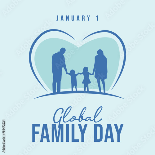 Global Family Day vector design template good for celebration usage. Global Family Day design. flat design. eps 10.