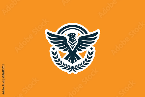 Retro Falcon Logo Design | Vintage Falcon Emblem for Branding, Apparel, and Sports Teams | Classic Bird of Prey Vector photo