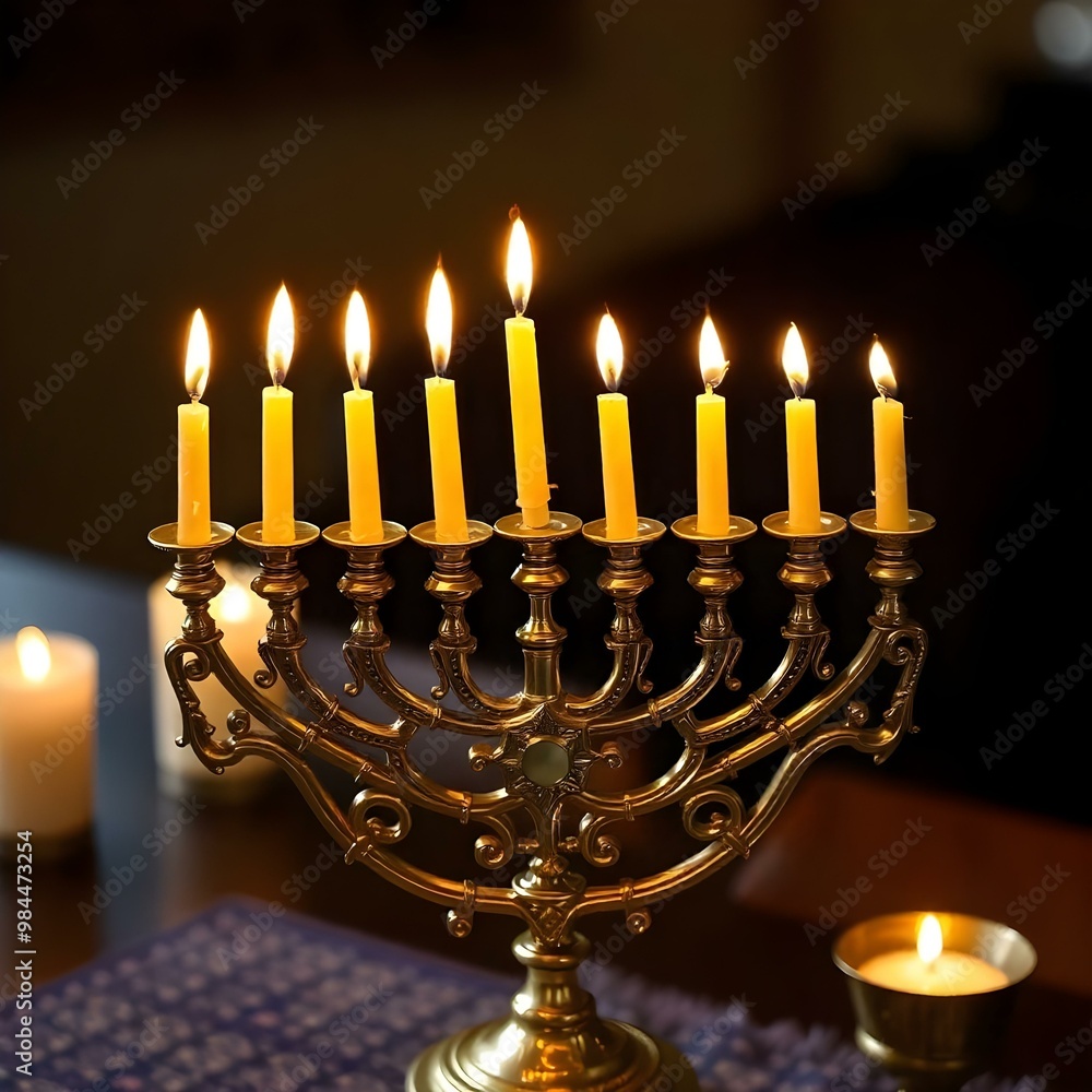 Hanukkah candlelight holder with sweets
Hanukkah candlelight holder with sweets