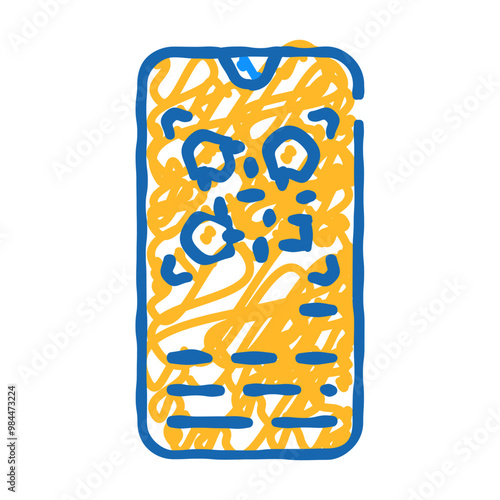 qr scanner doodle icon sketch vector. qr scanner sign. isolated symbol illustration