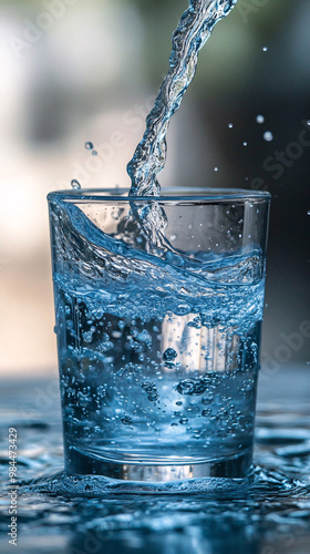 Wallpaper Mural Pure water in the glass is on the table.
 Torontodigital.ca