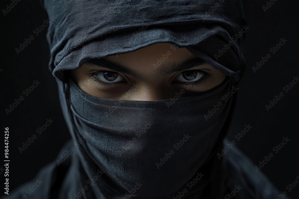 A cloaked figure draped in black, set against an entirely dark background, embodies enigma and suspense while exuding a sense of foreboding and hidden depth in a Gothic style. A cloaked figure draped in black, set against an entirely dark background, embodies enigma and suspense while exuding a sense of foreboding and hidden depth in a Gothic style.
