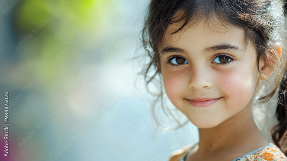 A young girl with a bright smile and sparkling eyes radiates happiness, standing in sunlight with a playful demeanor and lush greenery in the background. A young girl with a bright smile and sparkling eyes radiates happiness, standing in sunlight with a playful demeanor and lush greenery in the background.