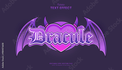 decorative dracula heart editable text effect design