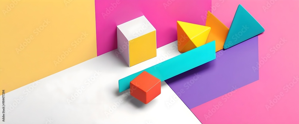 Geometric Banner with Empty Copy Space Geometric Banner with Empty Copy Space