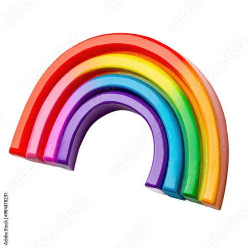 Semi-circular rainbow with vivid colors, isolated on a transparency background