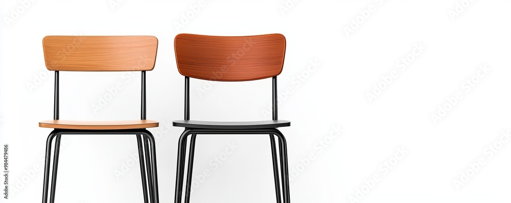 Minimalist wooden chair design with sleek metal legs, showcasing modern aesthetics and functionality for contemporary spaces. Minimalist wooden chair design with sleek metal legs, showcasing modern aesthetics and functionality for contemporary spaces.