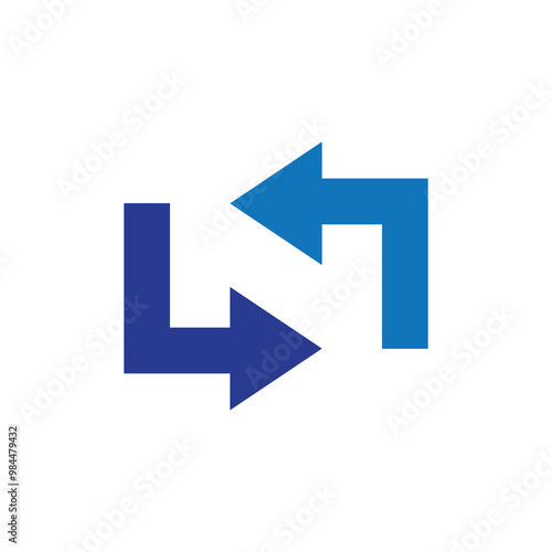 Free Download Blue left and right arrow logo, Abstract symbol business logotype - GFXLoad