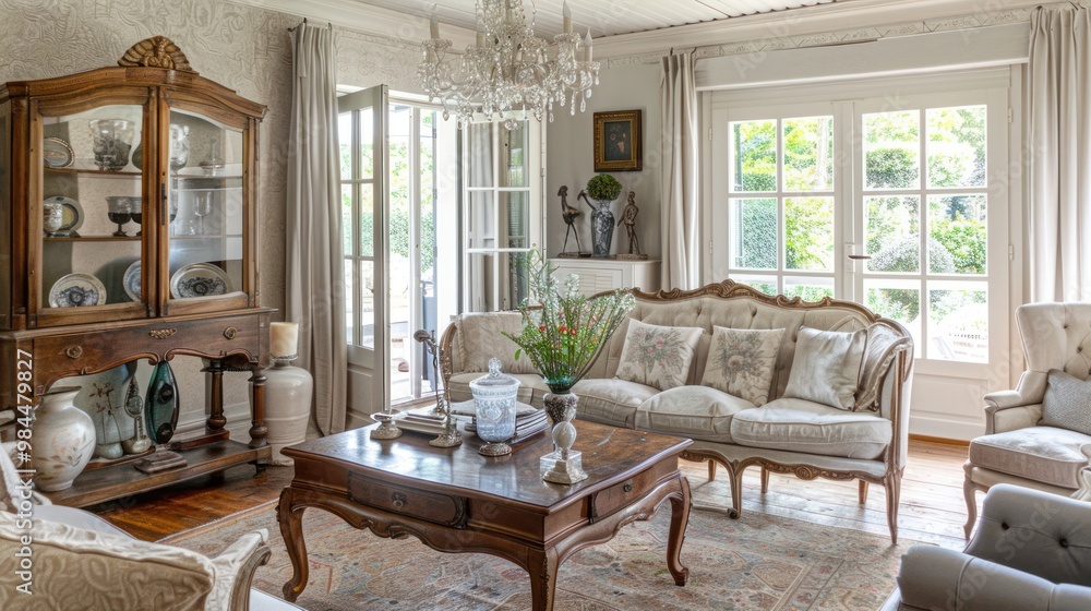 Elegant Living Room with French Doors Elegant Living Room with French Doors