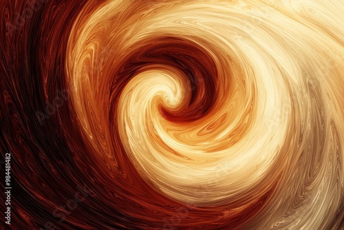 Hypnotic swirling pattern of warm, golden shades