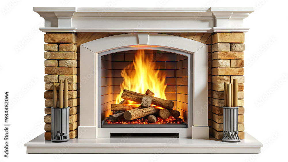 Fireplace and Firewood on a Transparent Background Fireplace and Firewood on a Transparent Background