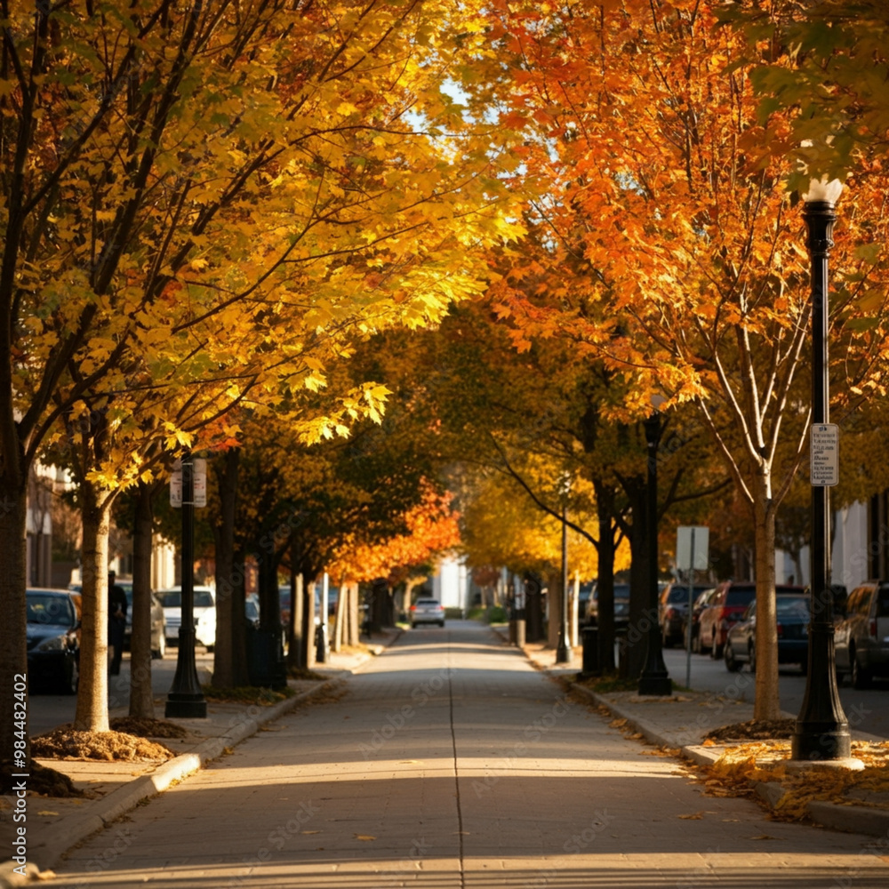 Naklejka premium Street in Autumn
