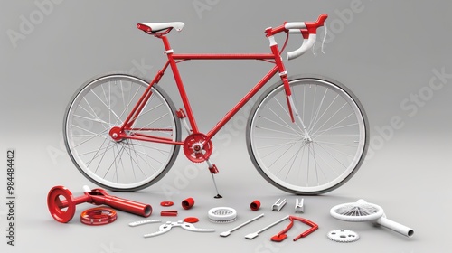 Red Bicycle Parts photo