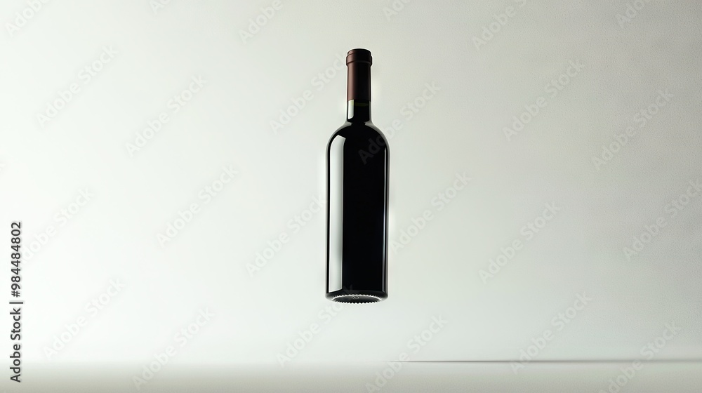 A bottle of wine sits atop a table, alongside another bottle of wine A bottle of wine sits atop a table, alongside another bottle of wine