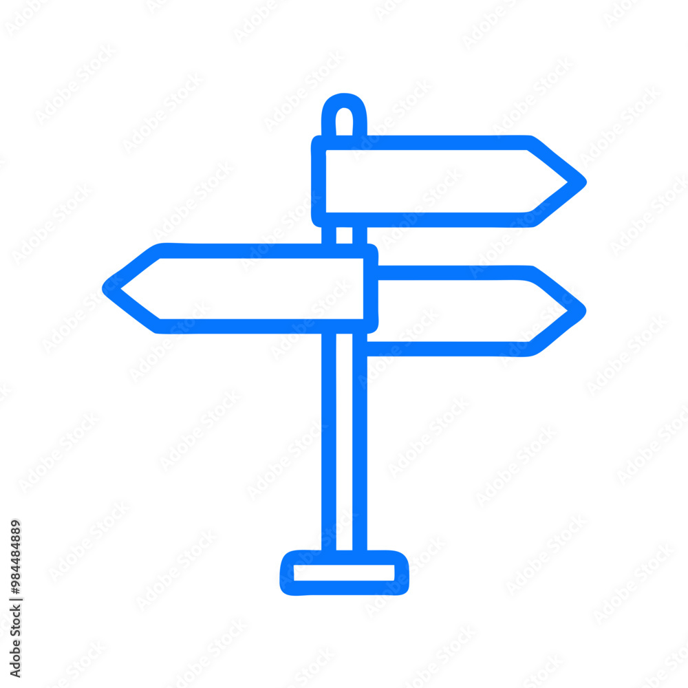 Vector Blue Road Sign Icon, Minimalistic Design Vector Blue Road Sign Icon, Minimalistic Design