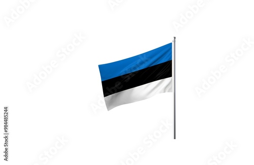 Republic of Estonia national flag isolated on white background.