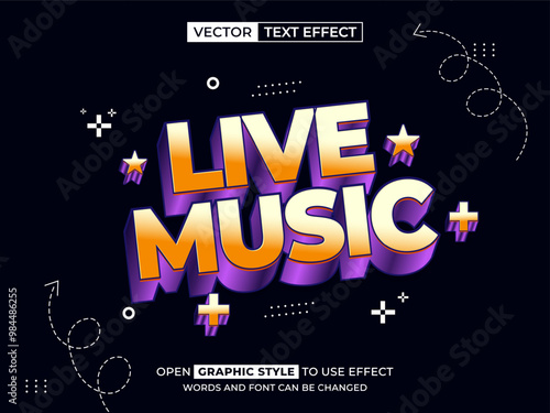 live music editable text, font effect, 3d text for title