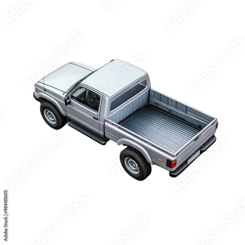 Pickup truck with open bed, isolated on a transparency background photo