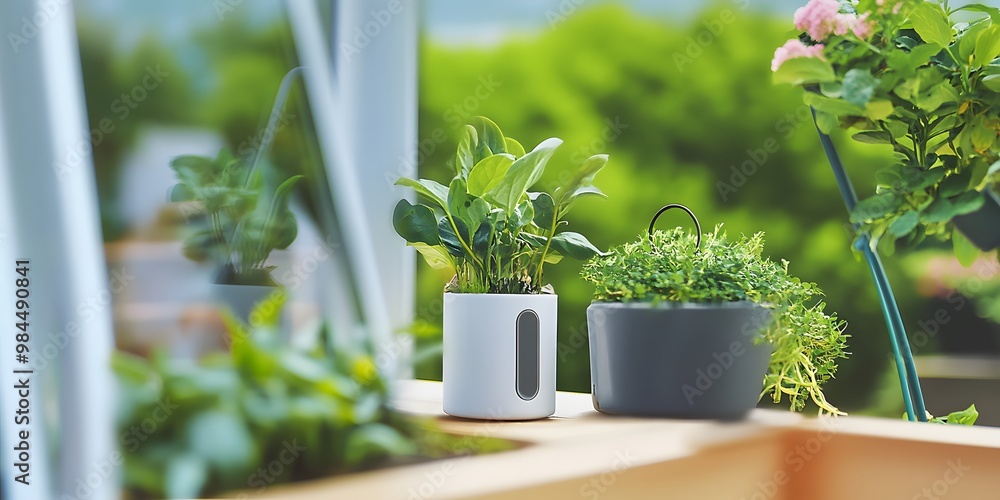 Innovative home agriculture showcasing smart technology for sustainable food production. Innovative home agriculture showcasing smart technology for sustainable food production.
