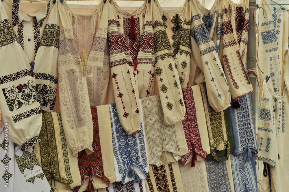 Naklejka premium embroidered ukrainian shirt