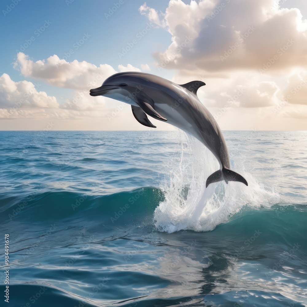 Fototapeta premium dolphin jumping in the water