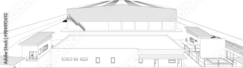 3D illustration of industrial project