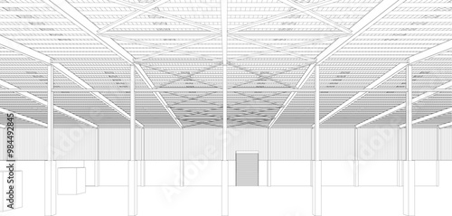 3D illustration of industrial project