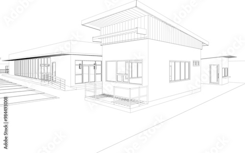 3D illustration of industrial project