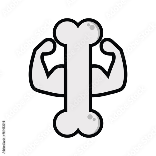 strong bones vector illustration. High calcium, strong bones and arms