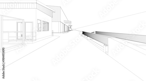 3D illustration of industrial project
