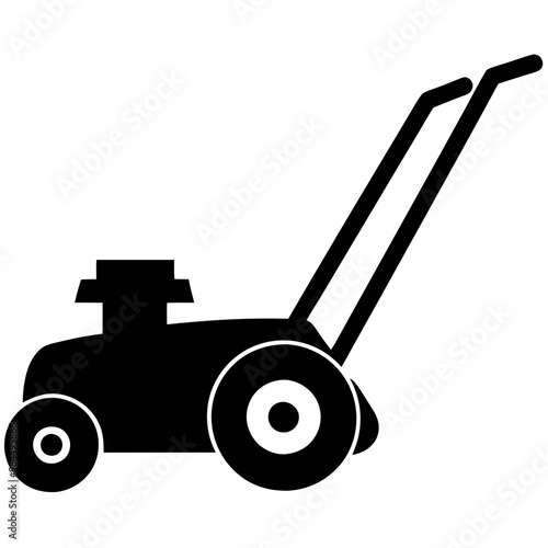 grass cutter machine silhouette vector illustration black car 